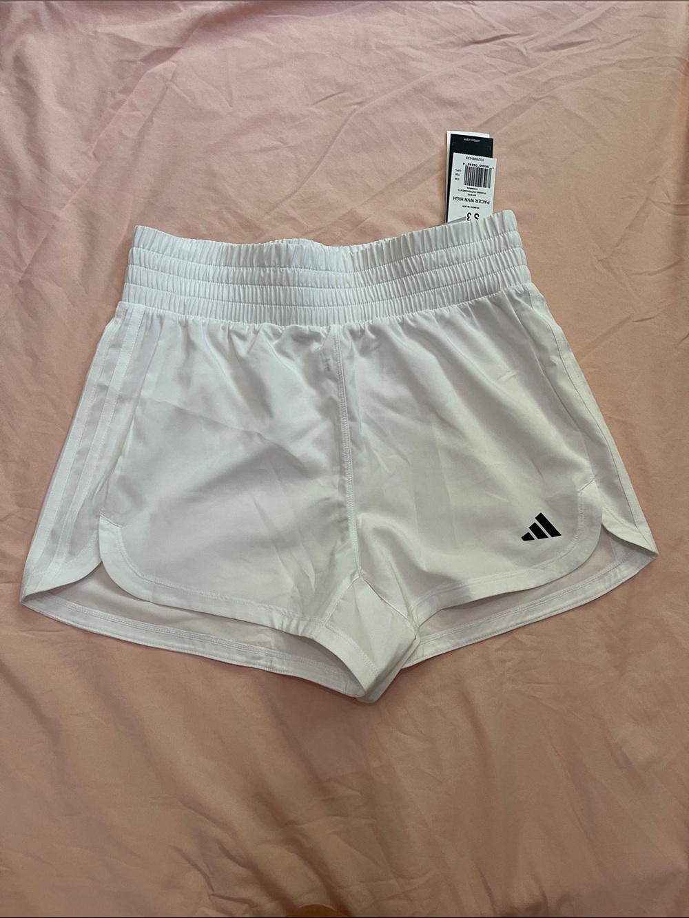adidas White Women’s Athletic Shorts with Black Logo
